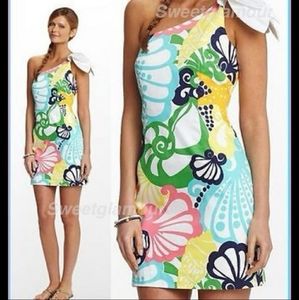 Lilly Pulitzer Colorful One-Shoulder Mini Dress